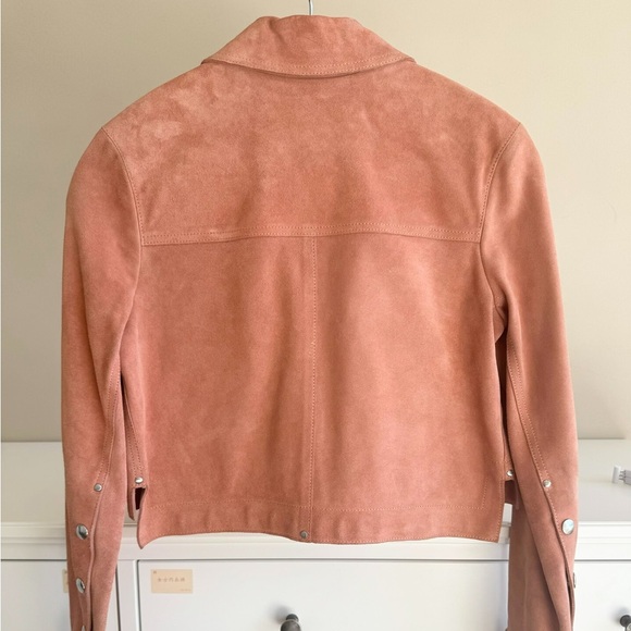 🚩steal authentic Acne Women's Blush Suede Utility Jacket - Picture 2 of 8
